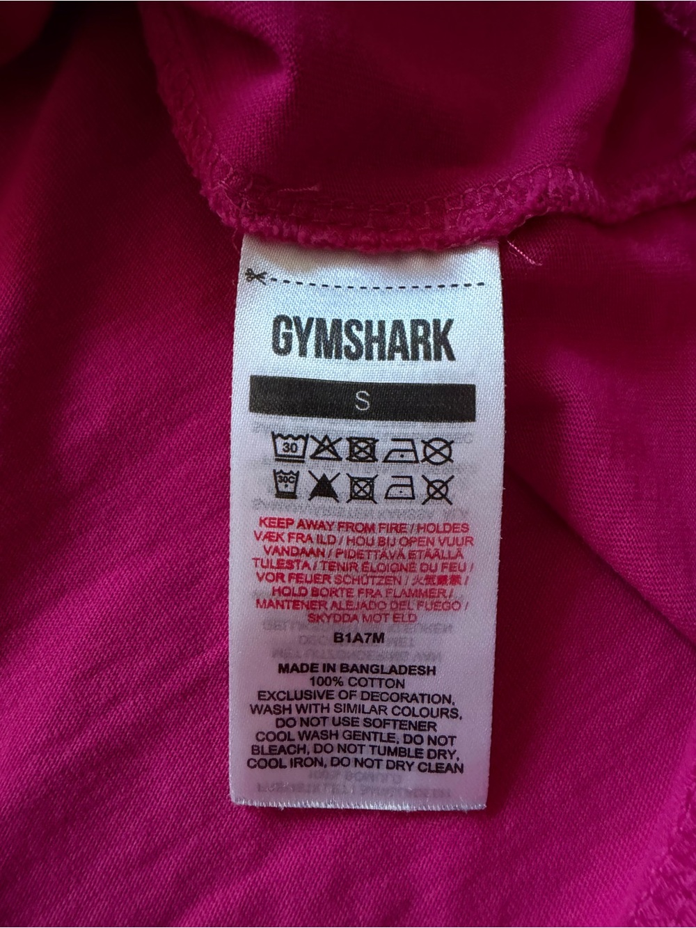 Gymshark Pink Magenta Logo Tee Athletic Workout Training Gym Casual Athleisure - Picture 8 of 9